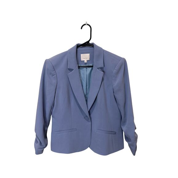 Cinq a Sept La Petit Khloe Blazer Sz 6 Blue Stonewash Crepe GREAT! - Picture 2 of 6